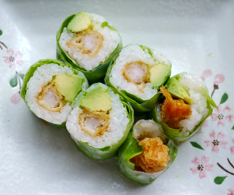 Green Roll Tempura crevette avocat