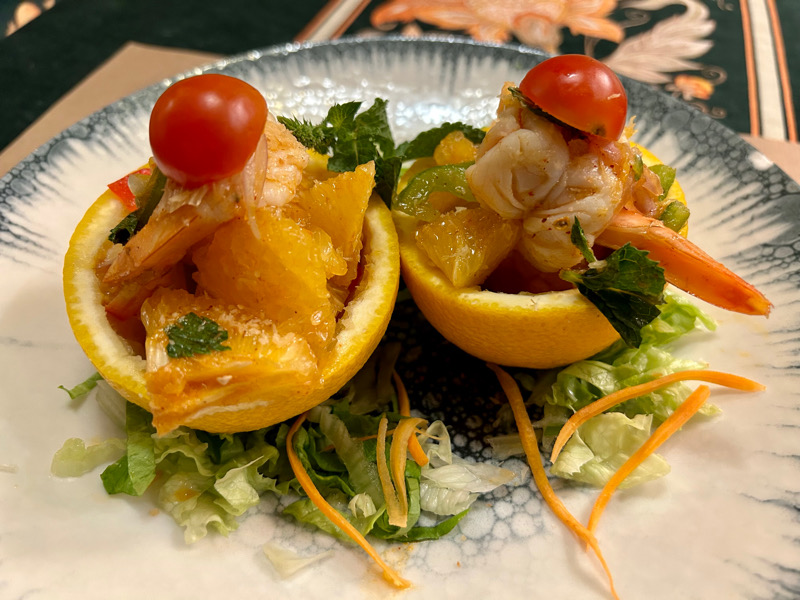 E9. Salade d’orange aux crevettes