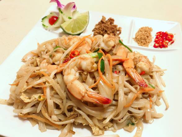 A2G. Nouilles de riz sautées aux crevettes 