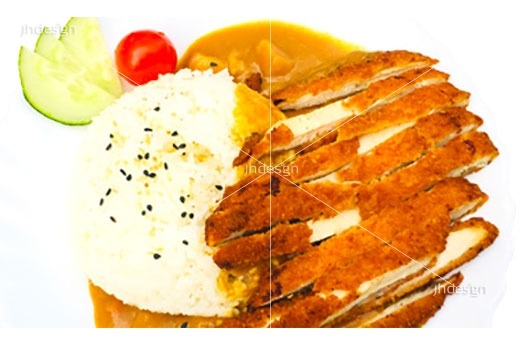A7. Poulet croustillant et riz au curry