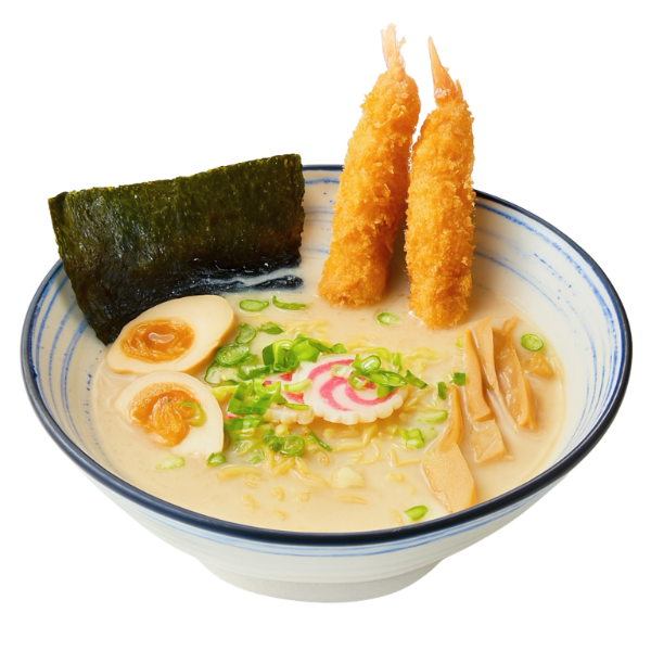 RA3. Tonkotsu Bouillon de porc-Tempura crevettes