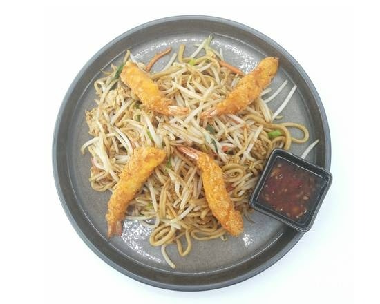 W5. Nouilles Sautées aux Crevettes Croustillantes