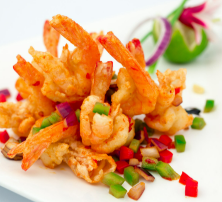 18. Crevettes sautées au sel et poivre