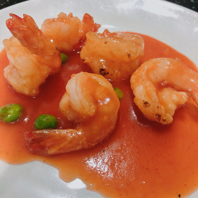 Crevettes sautées à la sauce aigre douce