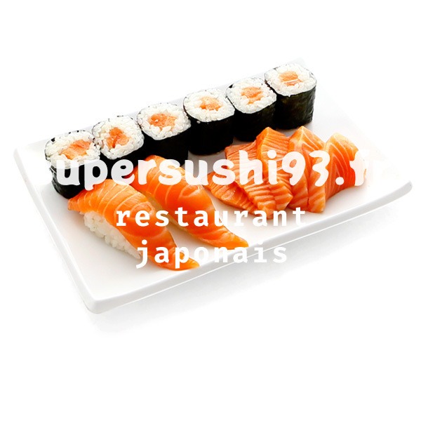 S7. 6 Maki saumon, 5 sashimi saumon, 2 sushi saumon