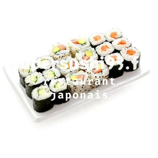 S15. 6 Maki saumon, 6 maki avocat, 6 california saumon avocat