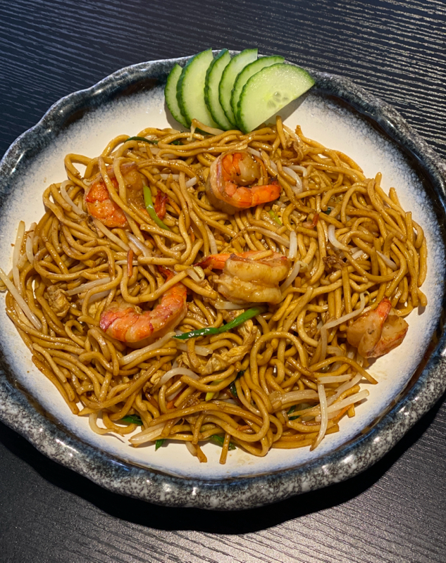A4. Nouilles sautees aux crevettes