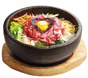 Bibimbap aux boeuf tartare