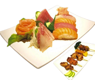F21. Menu Mixte Sushi Sashimi Brochettes