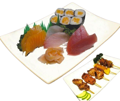 F22B. Menu Mixte Sashimi Maki Brochettes