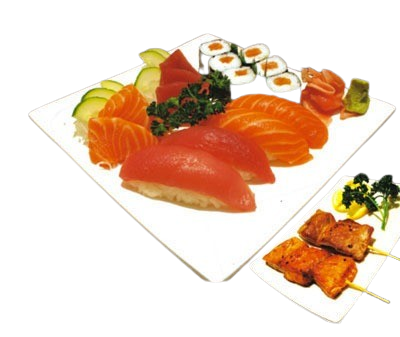 F25. Menu Mixte Sushi Sashimi Maki Brochettes