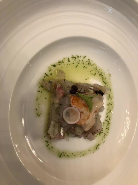 Tartar di branzino e kurumaebi
