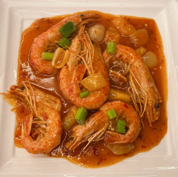 Gamberoni in salsa chili