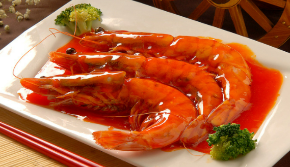 Gambas sautées à la sauce aigre douce