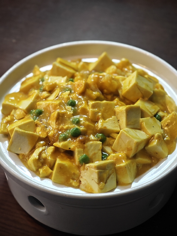Sauté de tofu aux crevettes sauce oeufs de canard salé nouveauté