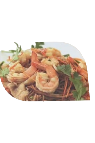 Nouilles sautées aux crevettes
