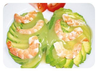 16B Salade d’avocat aux crevettes