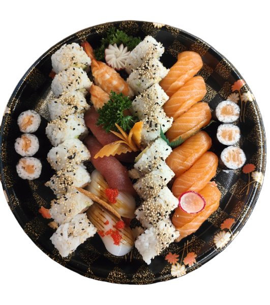P104  Nigiris 12Pièces,Makis Saumon 6piéces,Uramakis16piéces