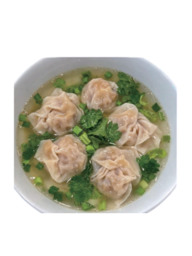 S12. Soupe de raviolis aux crevettes