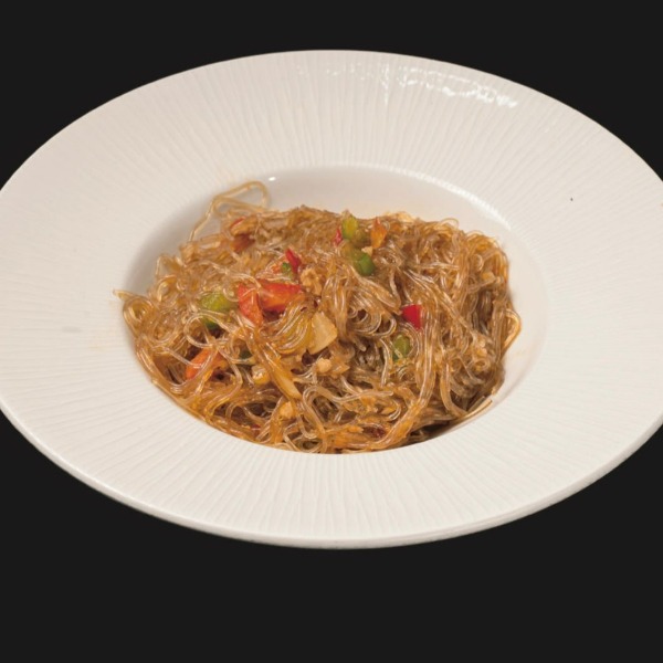 166. Spaghetti di soia con carne piccante