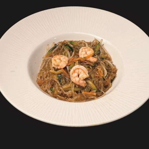 165. Spaghetti di soia con gamberi