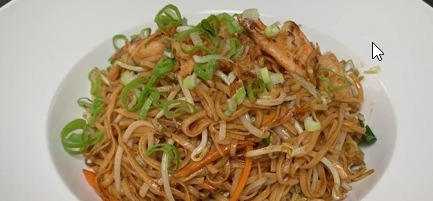 122. Nouilles sautées aux crevettes