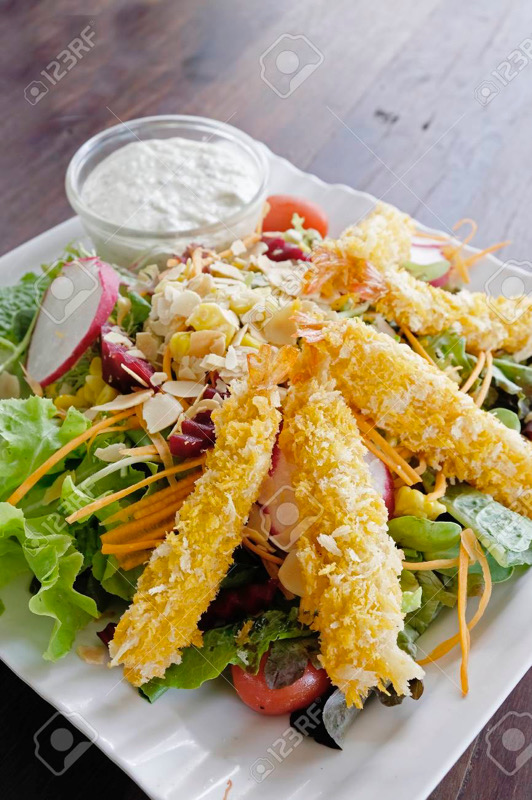 31. Salade Tempura crèvettes
