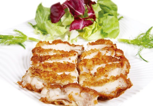 E10. Poulet beignet sur riz nature