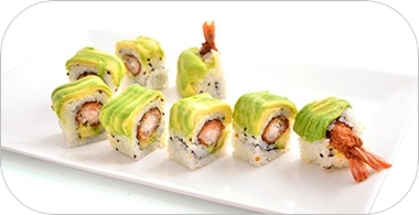 F3. Dragon rolls avocat crevette tempura