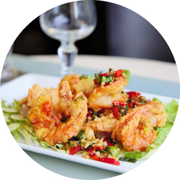 椒盐虾 Crevettes sautées au sel et poivre 