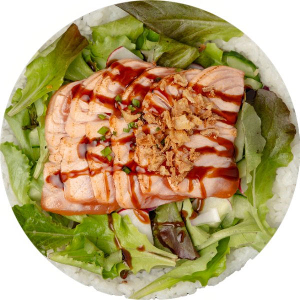 Donburi yaki saumon frit