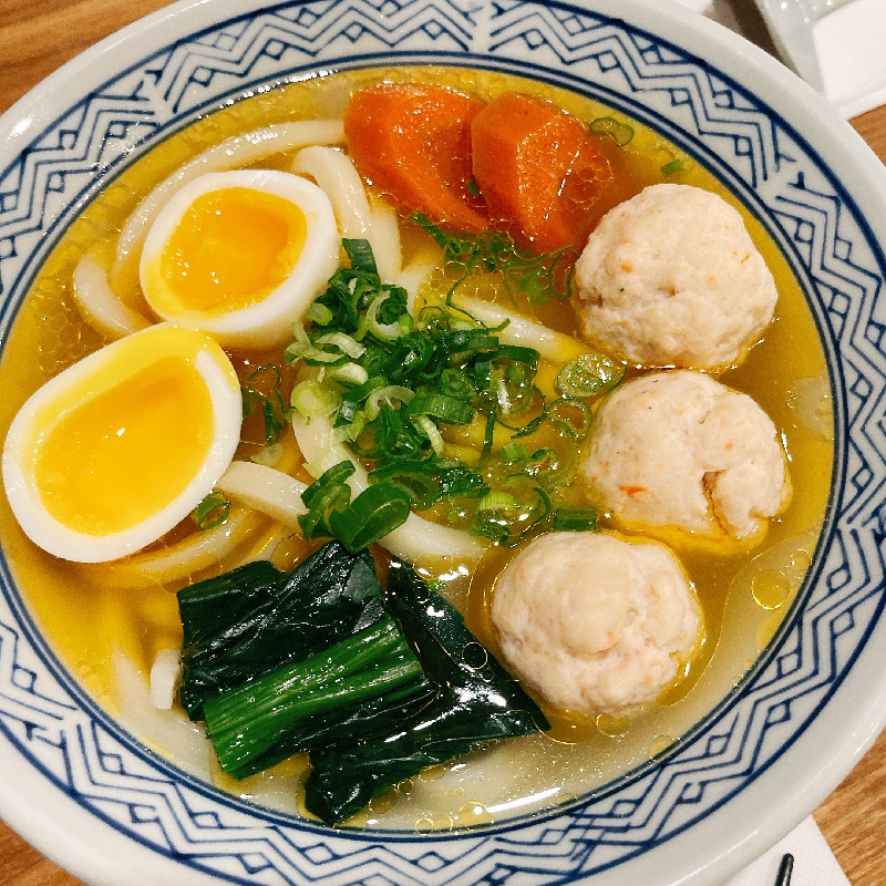 Crevettes udon au bouillon de poulet 鸡汤鲜虾乌冬Shrimp udon in chicken broth雞白湯えびうどん