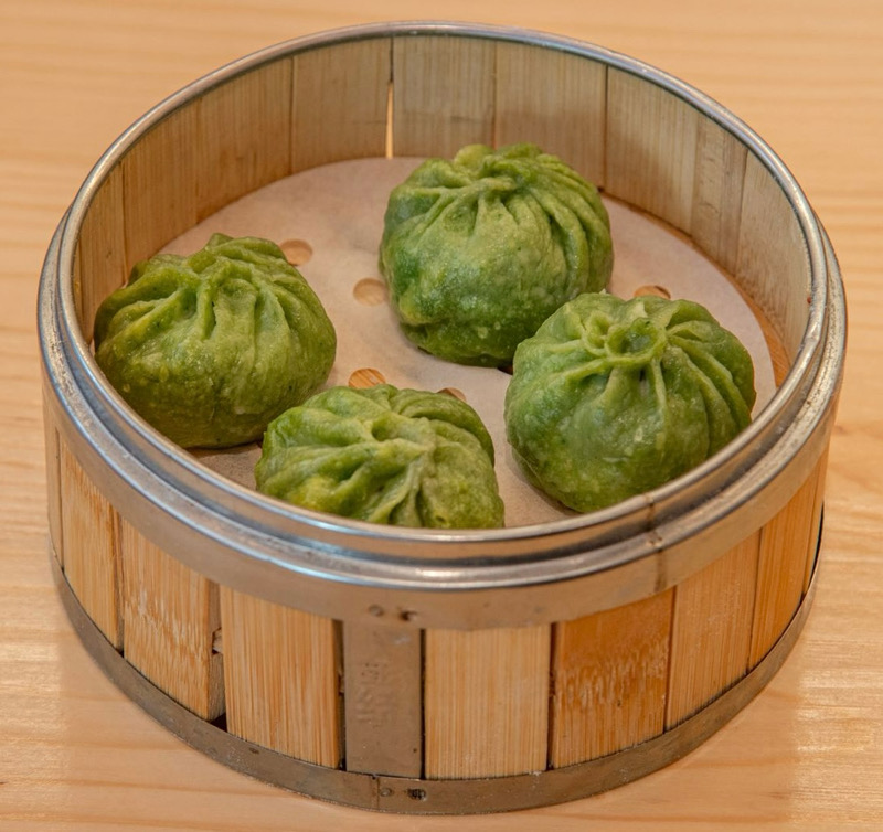 PETITES BRIOCHES VAPEURS COLOREES AUX FRUITS ET LEGUMES Ciboulette et oeufs (vert)/4p 韭菜鸡蛋馅【绿色】果蔬蒸包