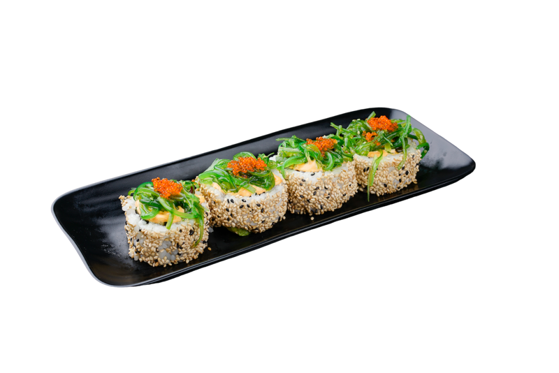 C22. Foto avocat concombre algue wakame tobiko sesame et sauce spicy mayo