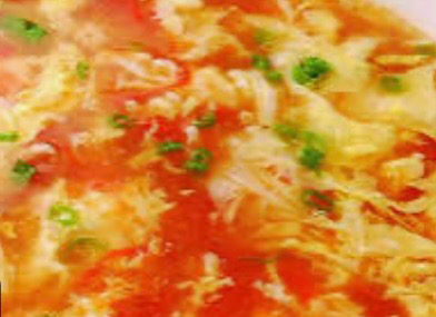 T7. 西红柿鸡蛋汤 大份 Tomaten-Ei-Suppe / groß(2-3p) *ai