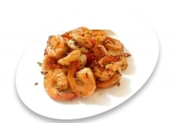 177. Code di gamberi (con guscio) fritte in pepe