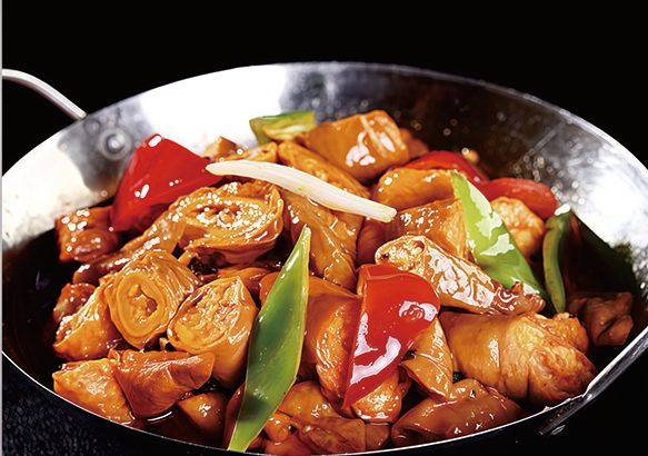 Wok-fried pork intestines (choice of spicy or non-spicy)