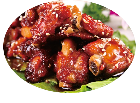 Fried pork ribs in sweet and sour sauce