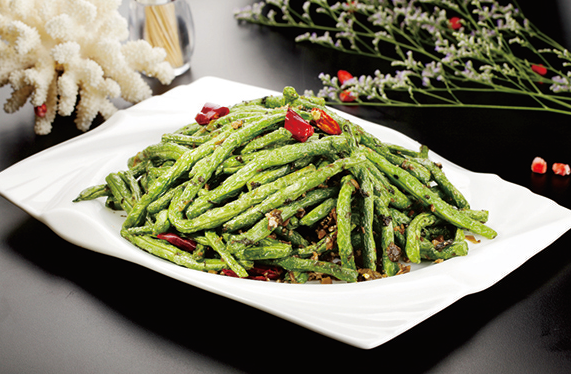 Dry-fried green beans (with or without chili)