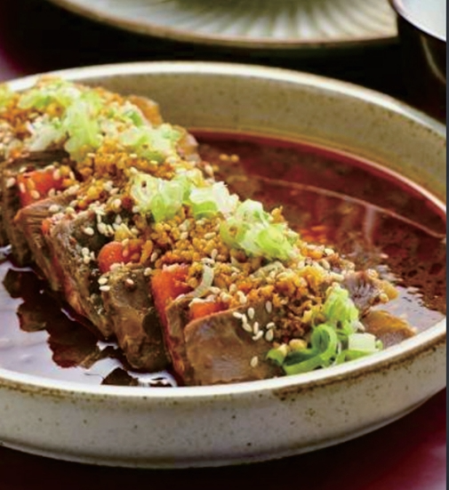 Sichuan-style spicy beef (served cold, with chili)