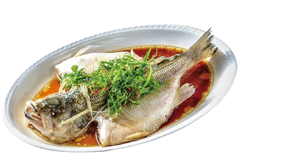 Steamed sea bass (with bones)