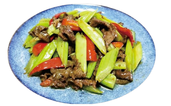 Stir-fried beef with celery