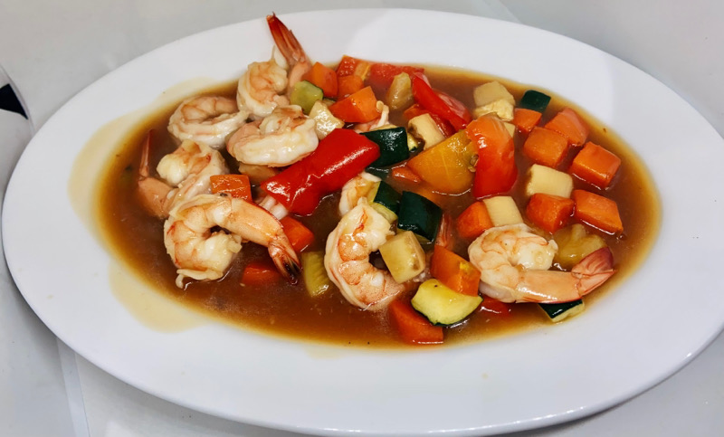 87. GAMBERI CON VERDURE