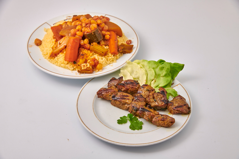 Couscous aux brochettes de Veau