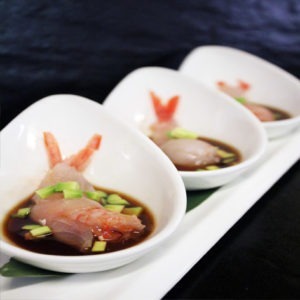 Ca9. Scampi con emulsione di passion fruit