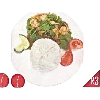 R3. Riz aux crevettes et au basilic