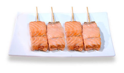 M2A:menu 4 brochettes saumon