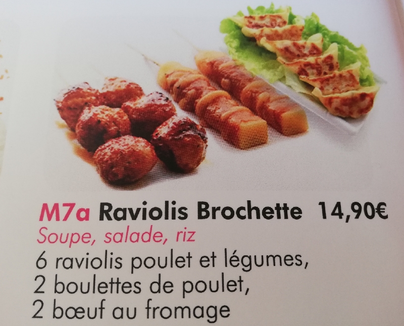 M7A:Raviolis brochette