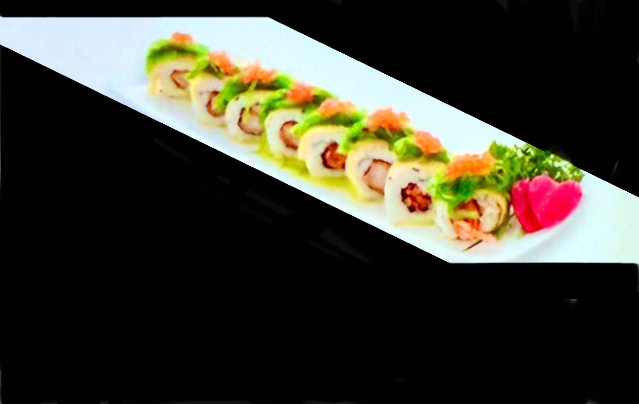 *219B. California dragon mangue (8 pièces) à l’intérieur tempura crevettes