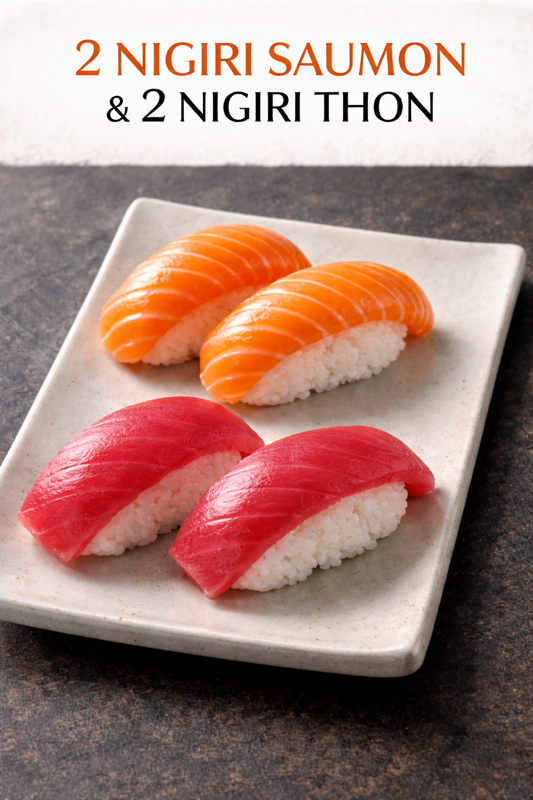 N10: 2 Nigiri Saumon & 2 Nigiri Thon